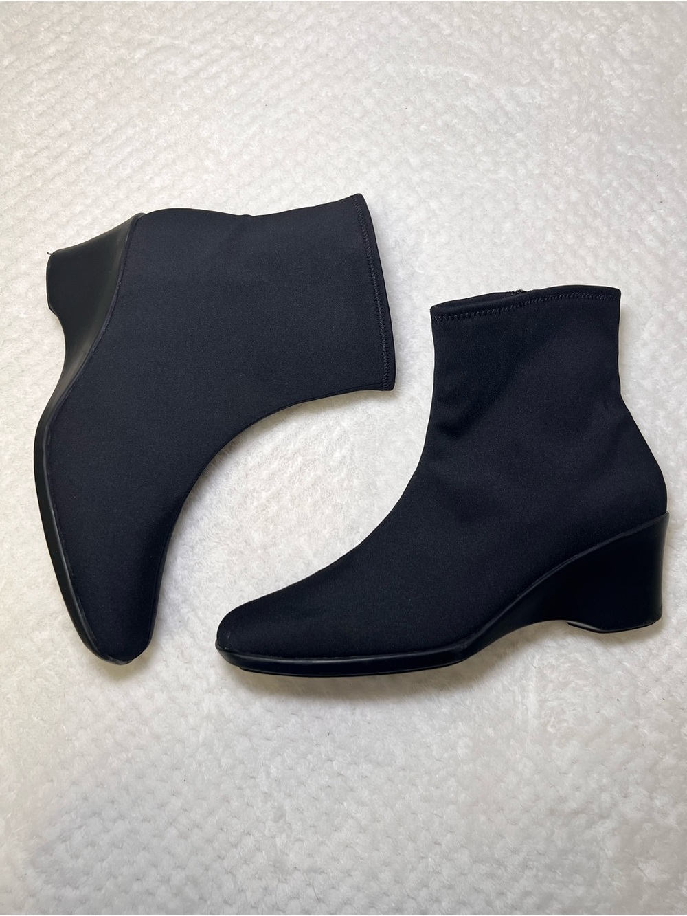 Hush Puppies Black Stretch Sock Ankle Booties